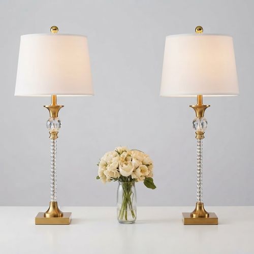 Maxax Crystal Buffet Table Lamps Set of 2