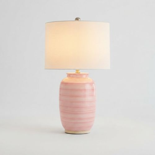 Maxax 25" Pink Ceramic Table Lamp for Living Room