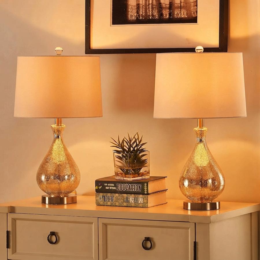 Maxax Glass Table Lamp Set of 2 for Living Room