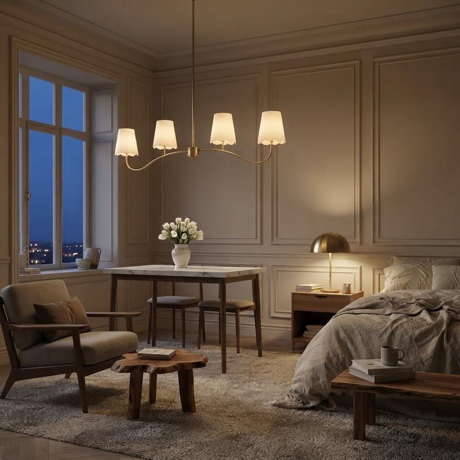 Maxax Modern Gold Linear Island Chandelier